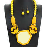 107365, GEOMETRIC CELLULOID ACETATE NECKLACE