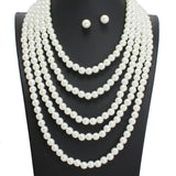 107747, PEARL BEADED MULTI LAYERED NECKLACE