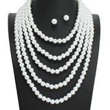 107747, PEARL BEADED MULTI LAYERED NECKLACE