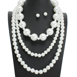107766, PEARL TRIPLE LAYERED NECKLACE