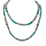 108546, 2 PIECE WESTERN TURQUOISE NAVAJO BEADED NECKLACE