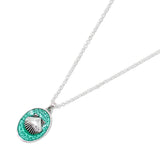 108689, OCEAN SEASHELL OVAL SHAPE PENDANT NECKLACE