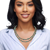 108542, 2 PIECE WESTERN TURQUOISE ACCENT NAVAJO BEADED NECKLACE