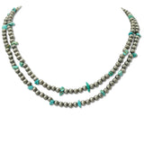 108542, 2 PIECE WESTERN TURQUOISE ACCENT NAVAJO BEADED NECKLACE