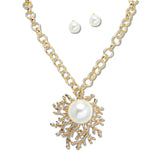 108365, PEARL ACCENT CORAL PENDANT NECKLACE