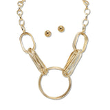 108486, ROUND GEOMETRIC METAL NECKLACE