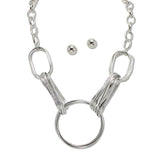 108486, ROUND GEOMETRIC METAL NECKLACE