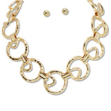 108366, HAMMERED GEOMETRIC METAL STATION NECKLACE