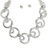 108366, HAMMERED GEOMETRIC METAL STATION NECKLACE