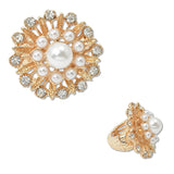 108394, FLOWER PEARL CRYSTAL RHINESTONE STRETCH RING