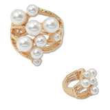 108395, PEARL ACCENT HAMMERED METAL STRETCH RING