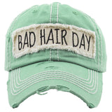 102714, "BAD HAIR DAY" WASHED VINTAGE BALL CAP