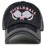 108560, PICKLEBALL EMBROIDERED VINTAGE BASEBALL CAP