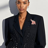 108723, ELEPHANT CRYSTAL RHINESTONE BROOCH PIN