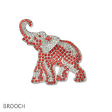 108723, ELEPHANT CRYSTAL RHINESTONE BROOCH PIN