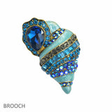 107672, SEASHELL CRYSTAL RHINESTONE BROOCH PIN