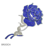 108343, ROSE FLOWER CRYSTAL EMBELLISHED BROOCH PIN