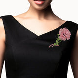 108343, ROSE FLOWER CRYSTAL EMBELLISHED BROOCH PIN