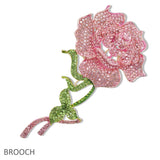 108343, ROSE FLOWER CRYSTAL EMBELLISHED BROOCH PIN