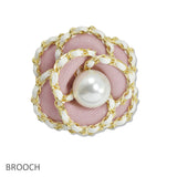 108347, PEARL ACCENT LUXURY ROSE FLOWER BROOCH PIN