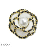 108347, PEARL ACCENT LUXURY ROSE FLOWER BROOCH PIN