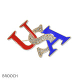 108345, USA ENAMEL RHINESTONE BROOCH PIN