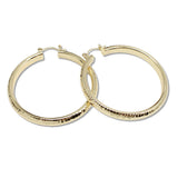 107866, 50MM HAMMERED TEXTURED ROUND HOOP EARRING