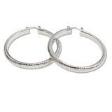 107866, 50MM HAMMERED TEXTURED ROUND HOOP EARRING