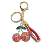 107713, BLING RHINESTONE CHERRY KEYCHAIN AND BAG CHARM