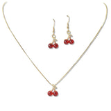 108462, DAINTY CHERRY PENDANT NECKLACE