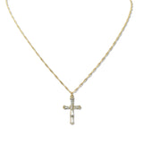 108573, CROSS BAGUETTE RHINESTONE PENDANT NECKLACE
