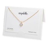 107269, DAINTY MOTHER OF PEARL CLOVER CHARM NECKLACE