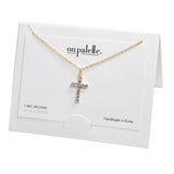 107265, DAINTY CROSS PAVE CUBIC ZIRCONIA NECKLACE