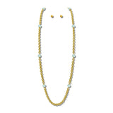 24K Gold Tone Pearl Stone Station Long Chain Necklace – 24K Gold Tone/Jade · NK10246JAD24K_TP NK10246JAD24K