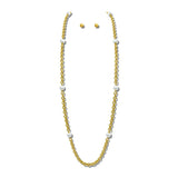 24K Gold Tone Pearl Stone Station Long Chain Necklace – 24K Gold Tone/Pearl · NK10246PL24K_TP NK10246PL24K