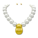 Pearl Bead 24K Gold Tone Drop Necklace Set – 24K Gold Tone/Pearl · NK10268PL24K_TP NK10268PL24K
