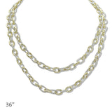 108129, 14K GOLD PLATED LONG CHAIN DESIGNER INSPIRED NECKLACE