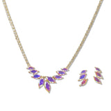 108498, MARQUISE CUBIC ZIRCONIA ACCENT CRYSTAL RHINESTONE NECKLACE SET