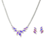 108498, MARQUISE CUBIC ZIRCONIA ACCENT CRYSTAL RHINESTONE NECKLACE SET