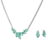 108499, MARQUISE CUBIC ZIRCONIA ACCENT CRYSTAL RHINESTONE NECKLACE SET