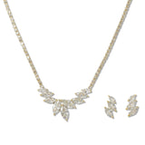108498, MARQUISE CUBIC ZIRCONIA ACCENT CRYSTAL RHINESTONE NECKLACE SET