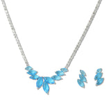 108499, MARQUISE CUBIC ZIRCONIA ACCENT CRYSTAL RHINESTONE NECKLACE SET