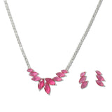 108499, MARQUISE CUBIC ZIRCONIA ACCENT CRYSTAL RHINESTONE NECKLACE SET