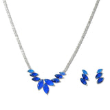 108499, MARQUISE CUBIC ZIRCONIA ACCENT CRYSTAL RHINESTONE NECKLACE SET