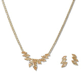 108498, MARQUISE CUBIC ZIRCONIA ACCENT CRYSTAL RHINESTONE NECKLACE SET