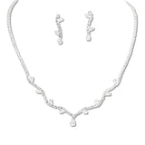108328, TEARDROP CUBIC ZIRCONIA ACCENT CRYSTAL RHINESTONE NECKLACE SET