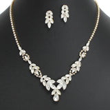 107909, TEARDROP MARQUISE CRYSTAL RHINESTONE NECKLACE SET