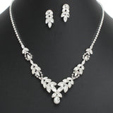 107909, TEARDROP MARQUISE CRYSTAL RHINESTONE NECKLACE SET