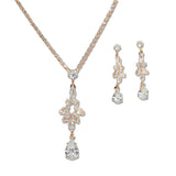 108492, TEARDROP MARQUISE CUBIC ZIRCONIA ACCENT CRYSTAL RHINESTONE NECKLACE SET