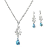 108493, TEARDROP MARQUISE CUBIC ZIRCONIA ACCENT CRYSTAL RHINESTONE NECKLACE SET